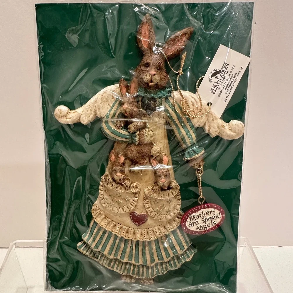 Kurt S Adler Mothers are Special Angels Bunny Ornament Kandys Heart and Home NEW